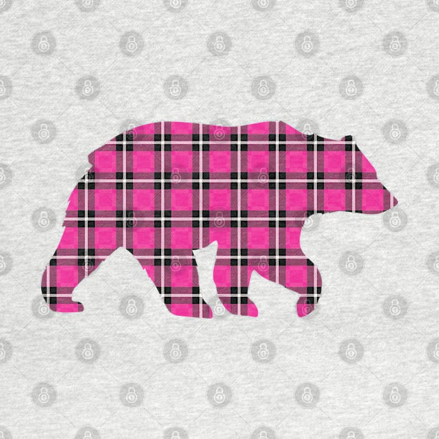 Pink Plaid Bear by Designs by Dro